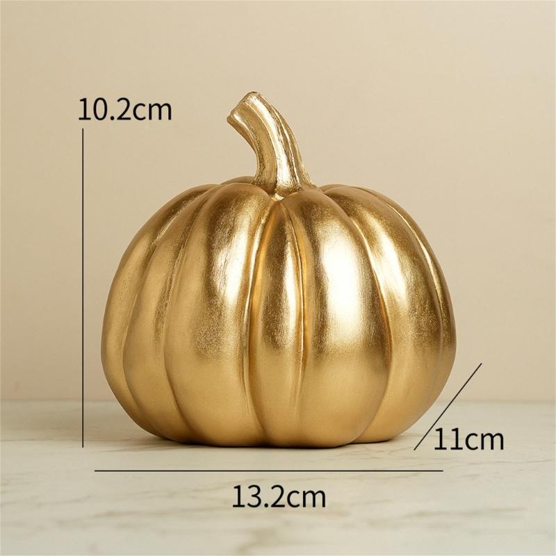 Gold Pumpkin Autumn Decors Decorative Pumpkin for Halloween Thanksgiving Table Centerpieces Mantles Bowl Party Wedding