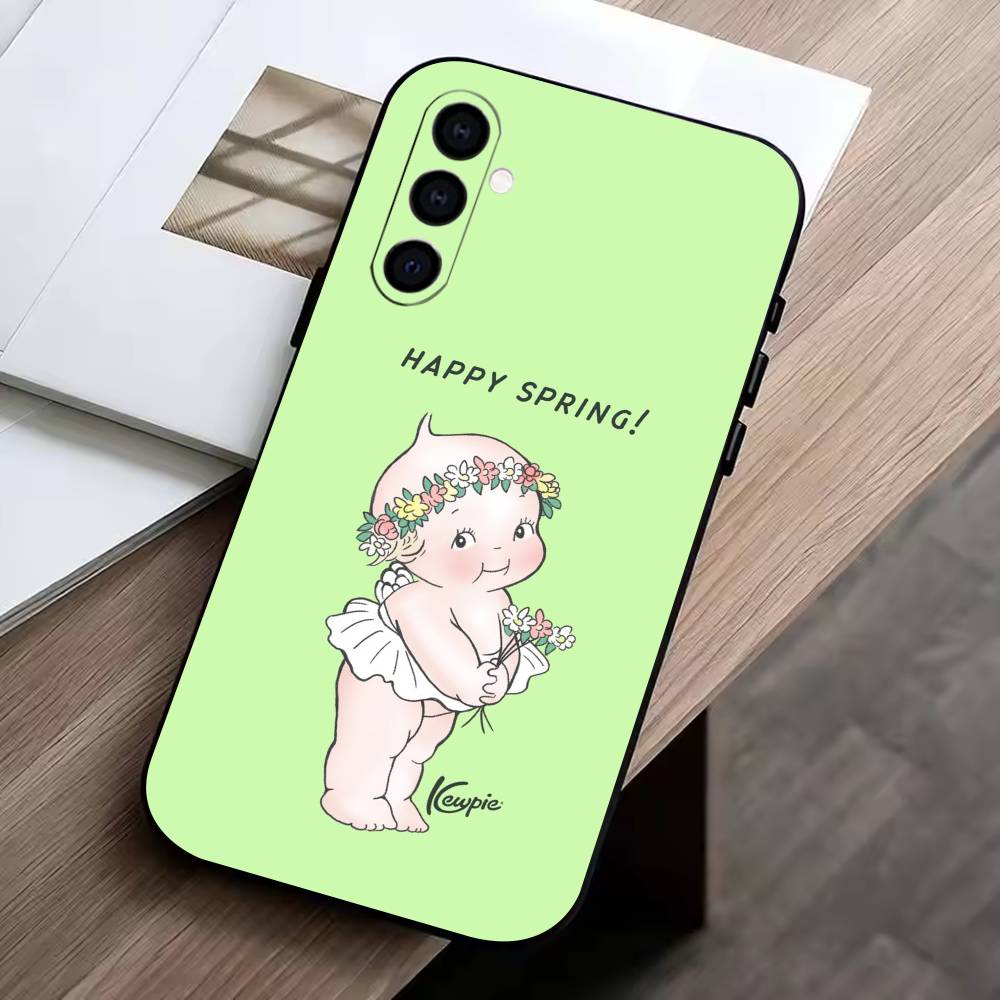 Lovely Kewpie Baby Phone Case Black Silicone Soft For Samsung Galaxy A73,A72,A71,A70,A53,A52,A51