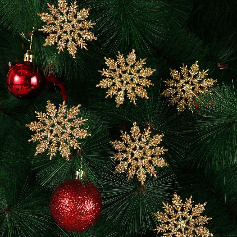 12Pcs 7.5cm Vivid Charming Hanging pendant DIY Craft Party Ornaments Festival Decoration Christmas Tree Decor Glitter Snowflake