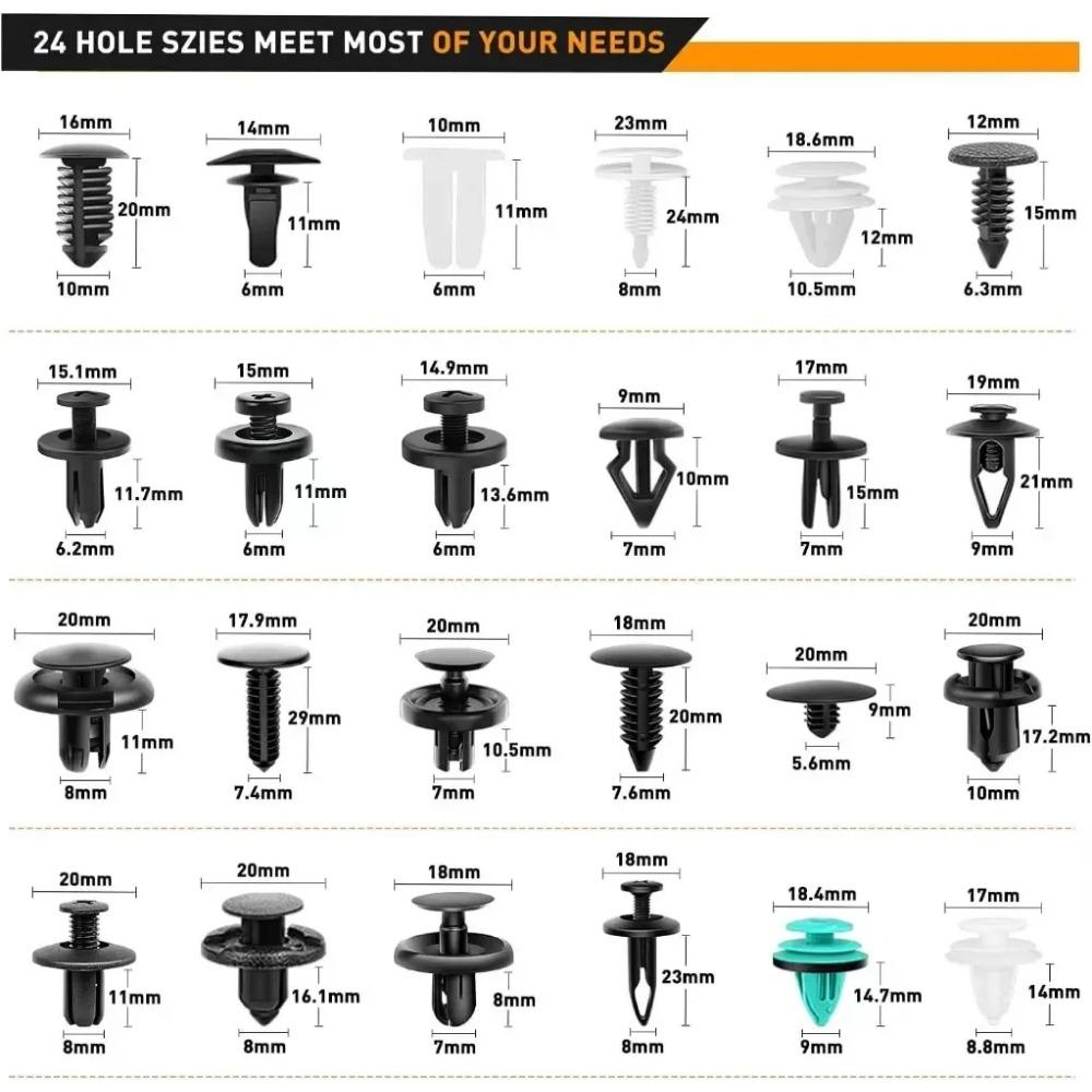 800 шт.-100 шт. Комплект автомобильных зажимов для крепления крыльев, пластиковые зажимы, фиксирующий штифт для кузова автомобиля, заклепка для бампера, отделка двери, ремонт панели