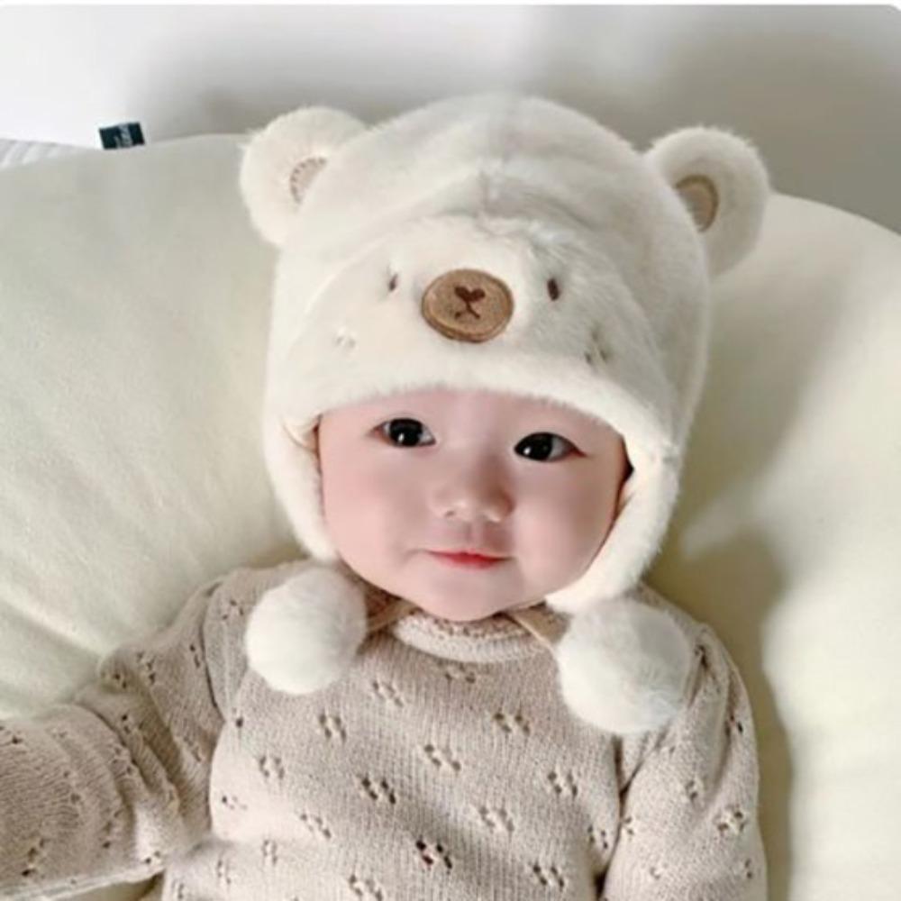 Cold and Warm Protection Baby Soft Plush Warm Hat Windproof Outdoor Thick Ear Protection Bonnet