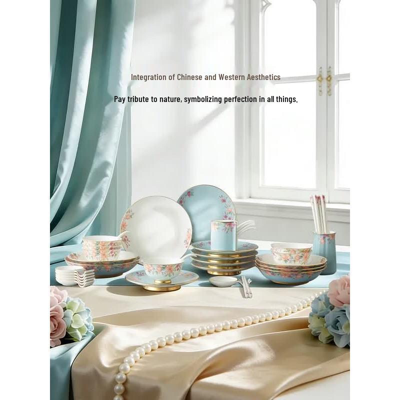Auratic Celadon Era Gilded 44-Piece Dinnerware Set