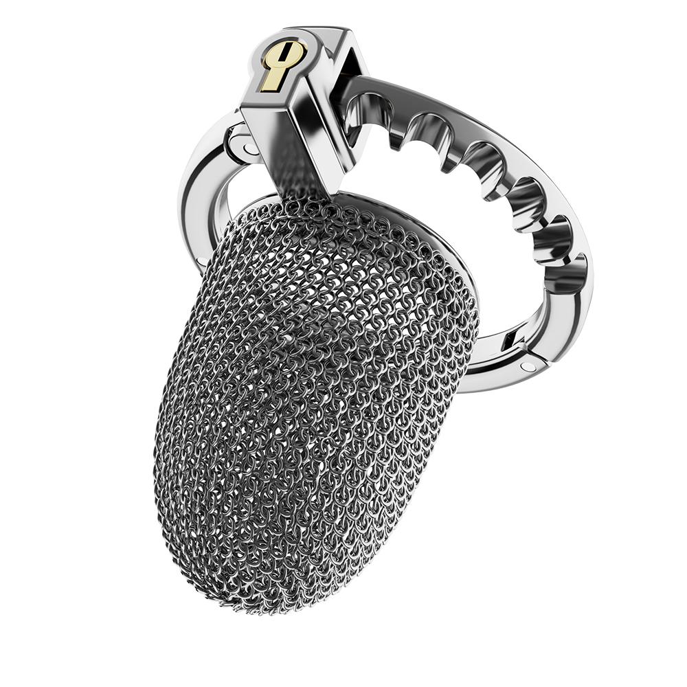 Smart Adjustable Chastity Cage for Men Stainless Steel Wire Mesh Lock Device BDSM Adult Sex Toy for Abstinence Couple Play