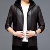 Куртка из натуральной кожи мужская из овчины осенне-зимняя мужская мотоциклетная кожаная куртка с капюшоном кожаная куртка куртка