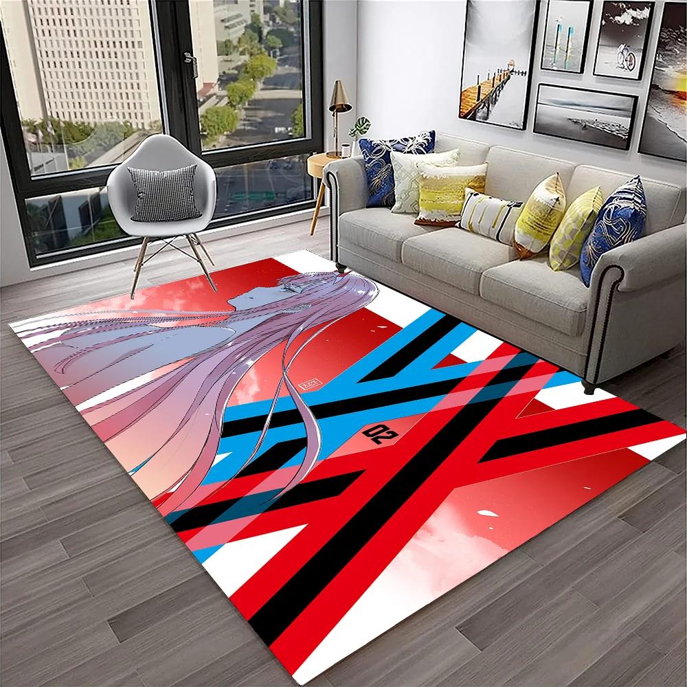 DARLING in The FRANXX мультфильм Zero Two сексуальный ковер для девочек для дома, гостиной, спальни, дивана, коврик для двери, декор, нескользящий напольный коврик
