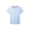 Solid Color Round Neck T-Shirt Women Tops Sky-Blue 162225104-6