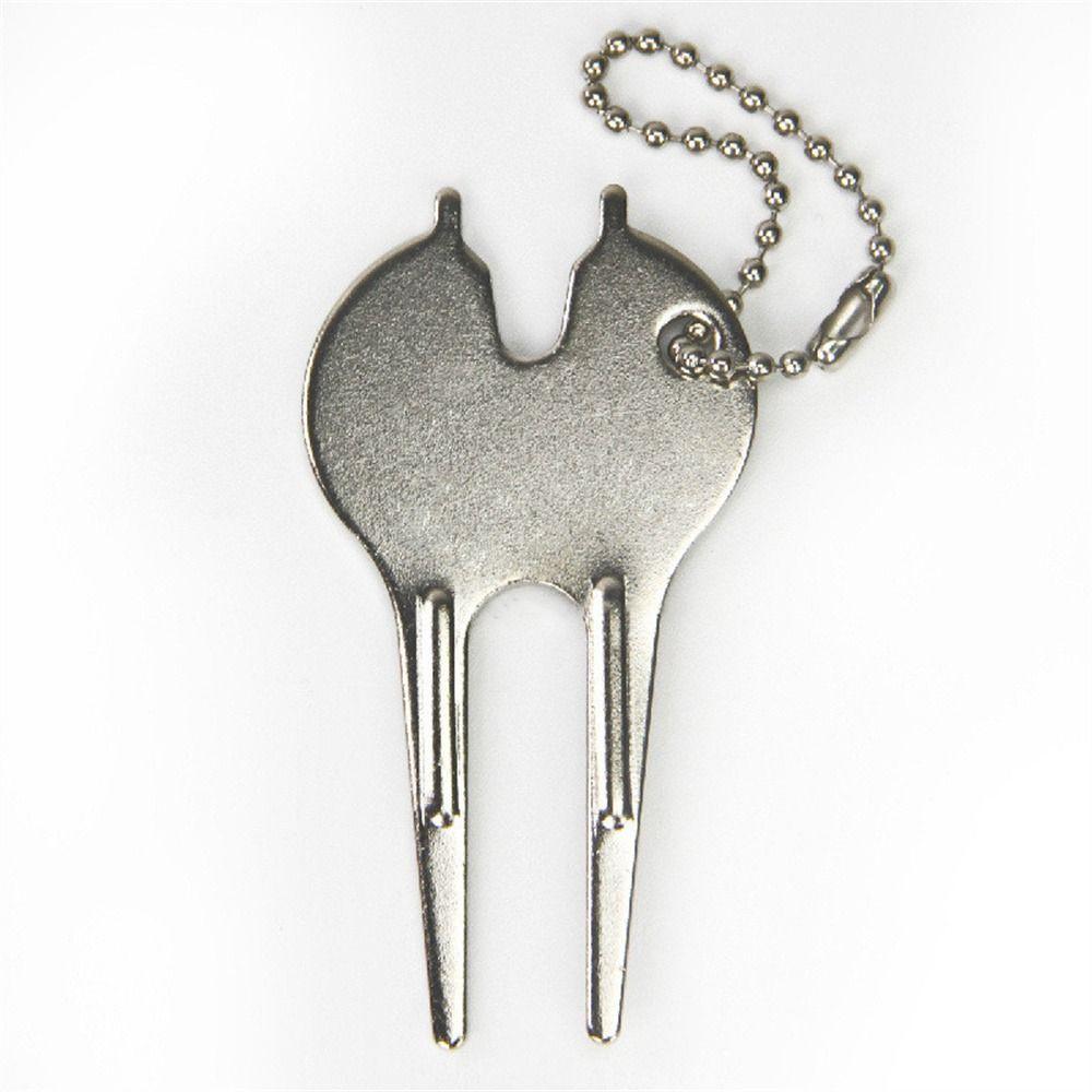 Вилы для гольфа из цинкового сплава с цепочками из бусин, инструмент для ремонта вил для гольфа Green Fork Divot Sports