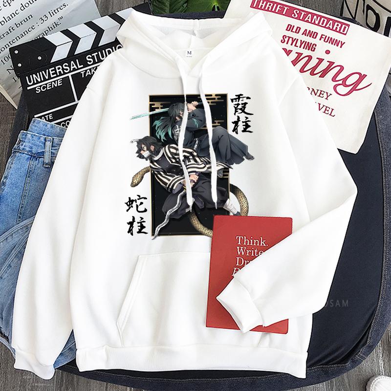 Anime Demon Slayer Iguro Obanai And Tokitou Muichirou Graphic Print Hooded Men Women Hoodies Manga Sweatshirt Harajuku Pullover