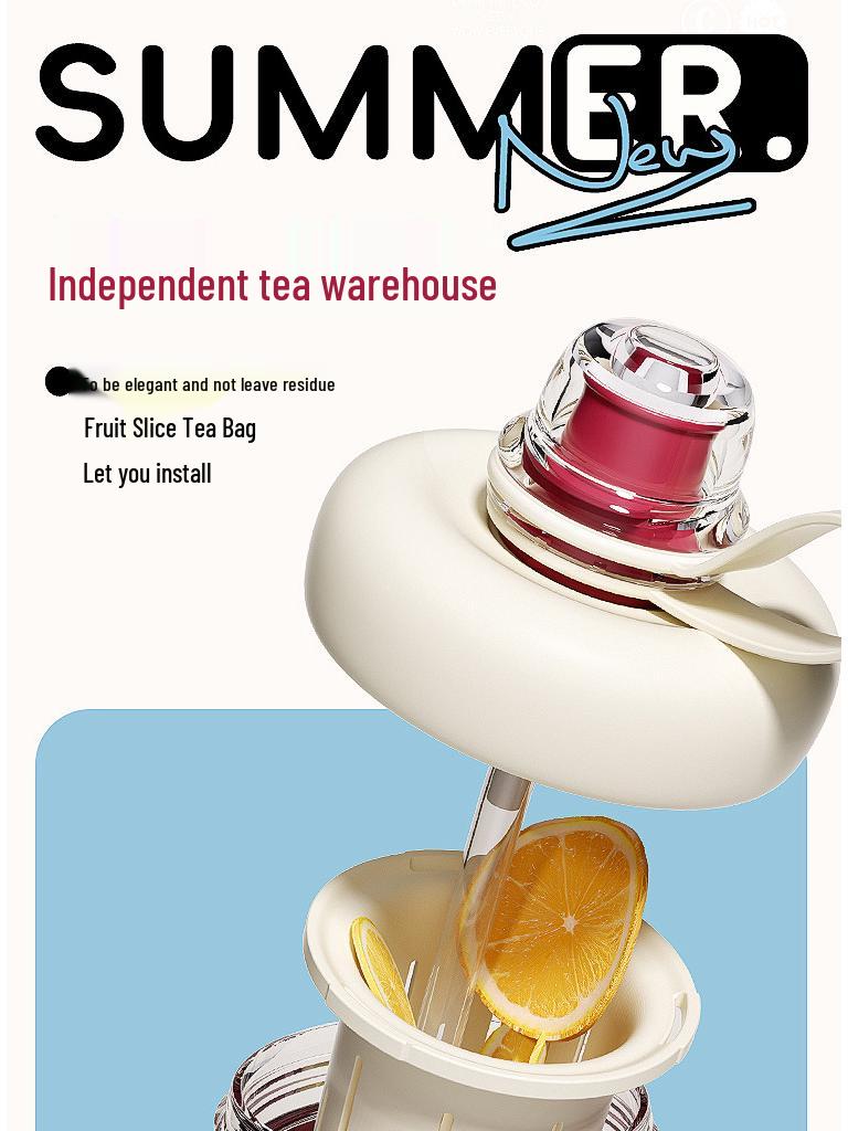 Королевский стакан-соломинка: Летний дизайн чайника, Большая вместимость, Термостойкий, Высококачественный пластик для женщин