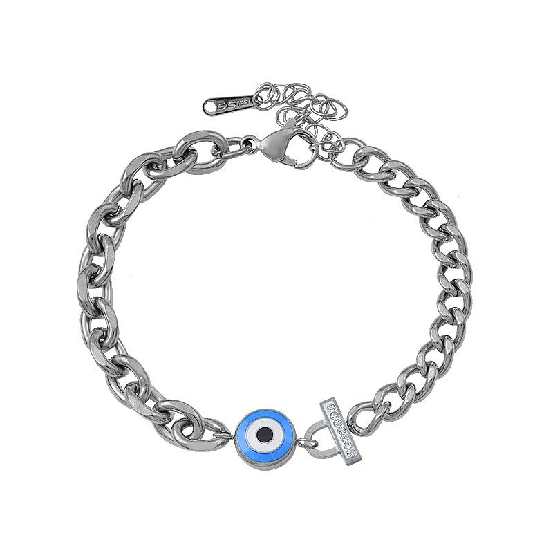 Браслет из титана и титановой стали с капающим процессом, голубые глаза, не выцветают, цветные украшения