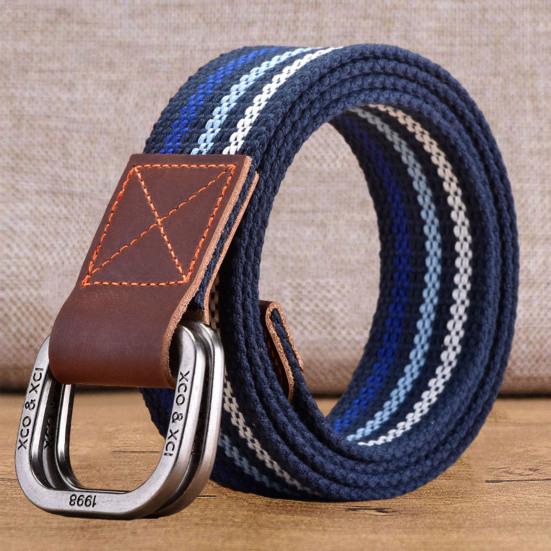 Женский и мужской парусиновый ремень с двойной пряжкой и пряжкой, простой повседневный универсальный молодежный пояс-карго, спортивные джинсы на открытом воздухе, аксессуары