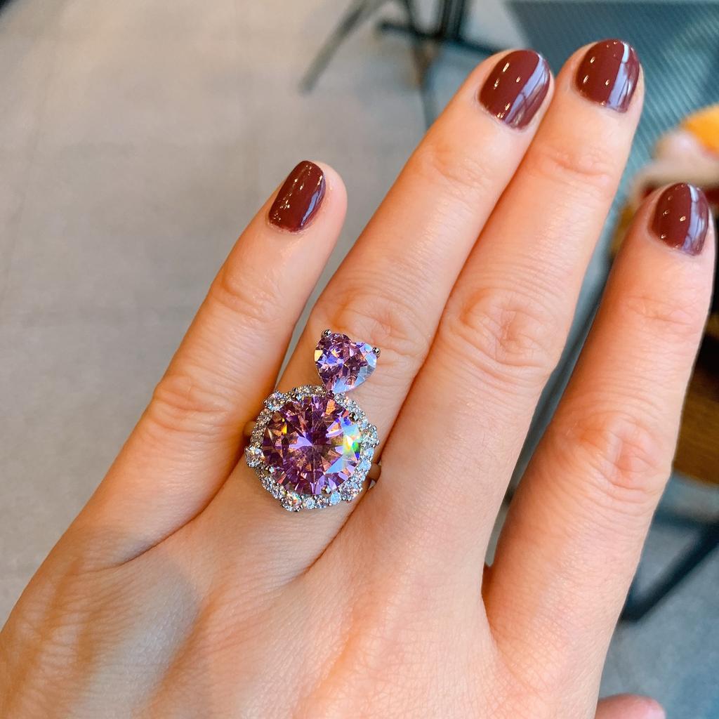 Кольцо с имитацией темперамента Параиба, женское, круглое, изумрудное, цирконовое, модное