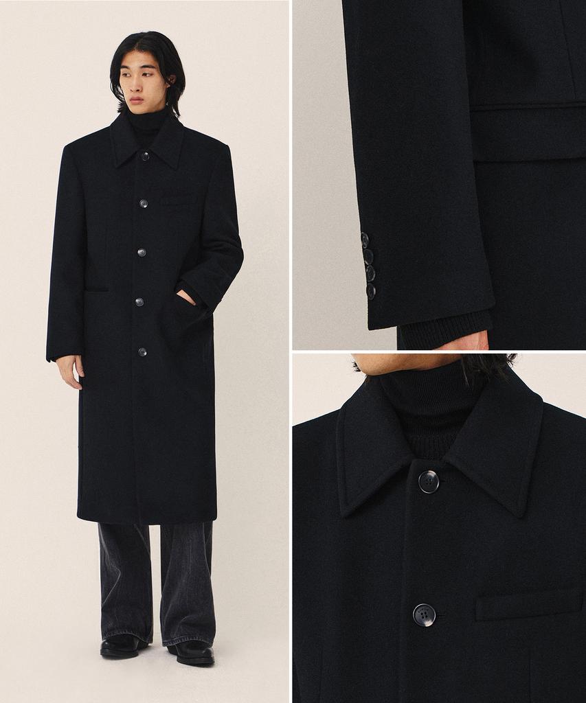 Kiimuir [Wool 80] Woolrich Daddy Fit Mac Coat_Black