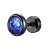 Xiaomi Vnox Multi-faced Cut Zircon Stone Earrings for Men, Screw Back Stud Barbell Shaped Earrings, Black Stainless Steel Jewelry