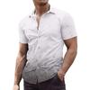 Летняя мужская модная рубашка с коротким рукавом, дышащая эластичная рубашка