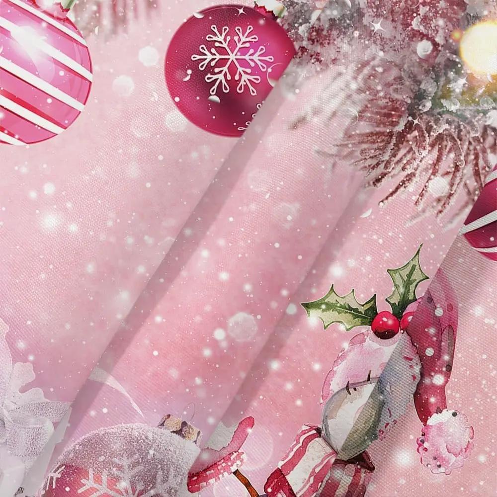 GAEChristmas Зимний Снеговик Розовый Шар Занавеска для Душа Снежинка Сосна Ветка Ванная Комната Занавеска для Праздничных Украшений Водопро