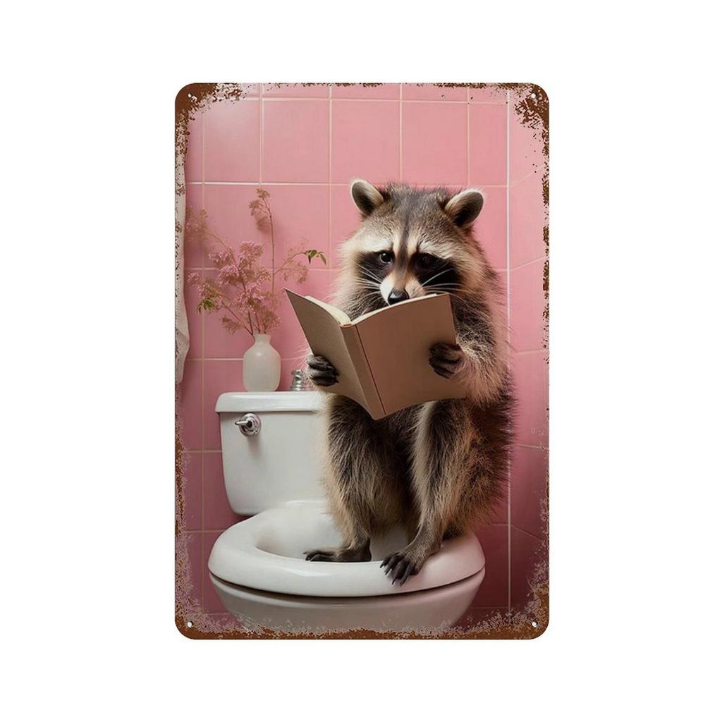 Смешные животные Туалет Металлические таблички Декор Горилла Слон Кошка Собака Настенное искусство Жестяная табличка Постеры Картинка для ванной