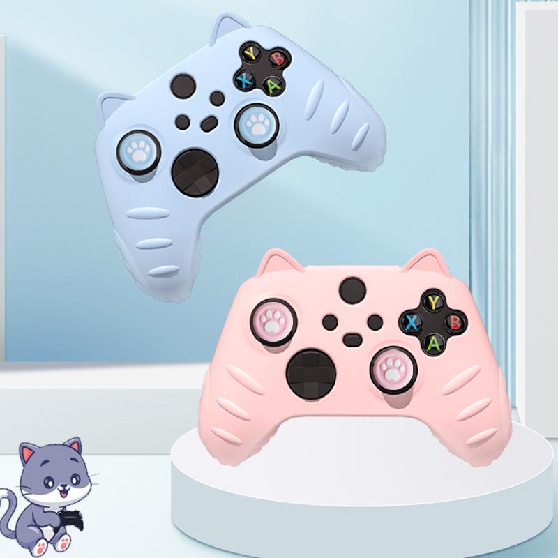 Силиконовый чехол для контроллера Xbox Series X с ушками кошки - Мягкий чехол с полной защитой