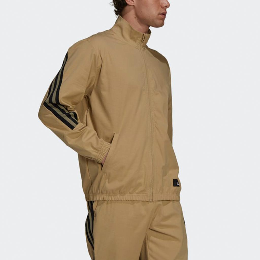 Adidas Мужская спортивная куртка на молнии в полоску Future Icon с цветными блоками, верхняя одежда цвета хаки GT0118