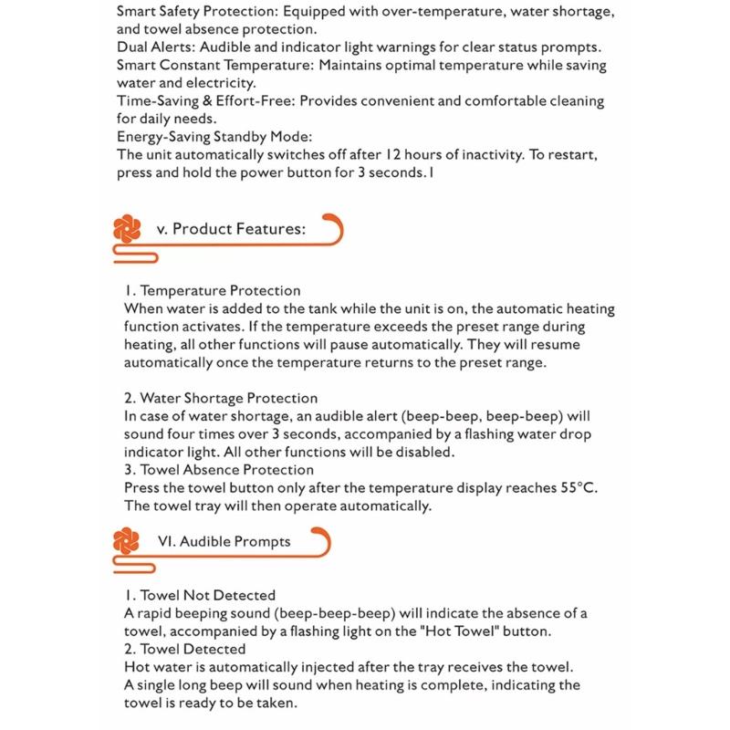 Подогреватель полотенец для лица с интеллектуальным контролем температуры, функция безопасности, резервуар 500 мл для бережного снятия макияжа