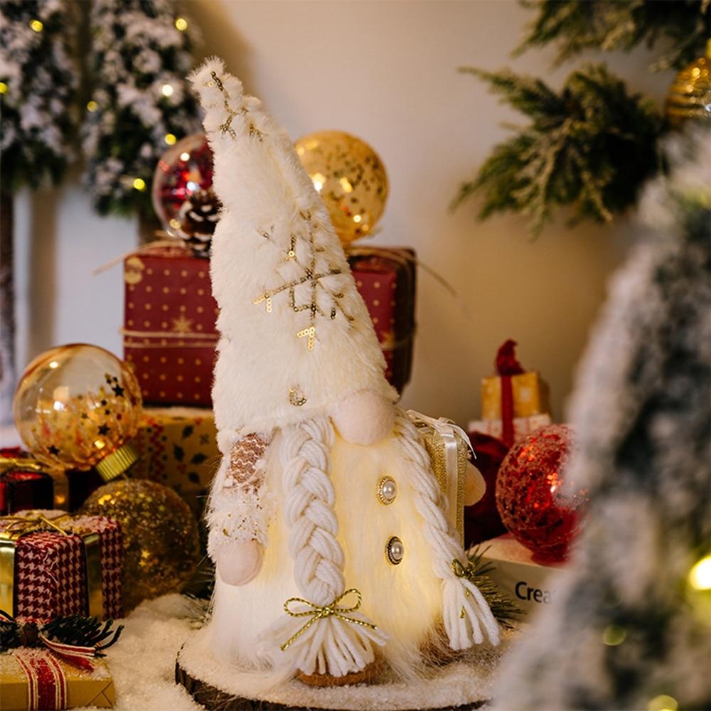 Christmas Bearded Plush Hat with Lamp Rudolph, Snowflake Plush Hat To Take Gifts ( Need To Bring Your Own Three AAA Batteries)