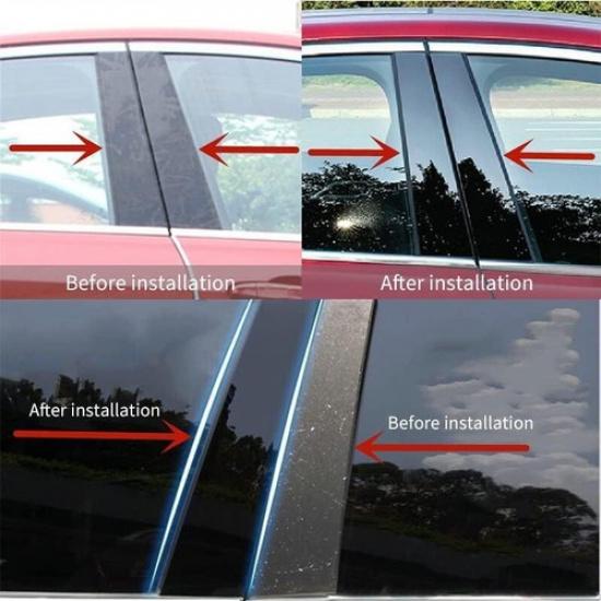For 2013-2018 Nissan Altima Window Pillar Posts Door Cover Trim 8PCS Gloss Black