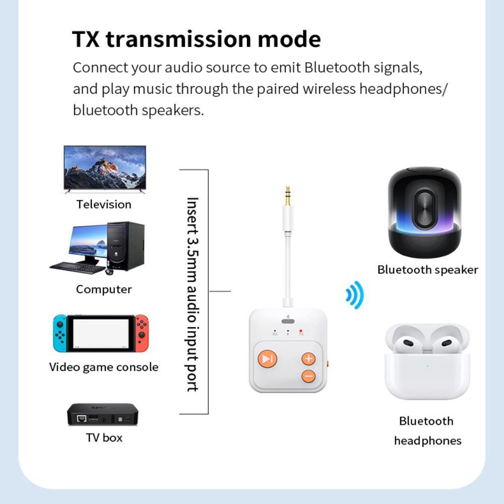 With Mic Wireless Receiver Transmitter Type-C Changing TX/RX BT Boxes  for TV Car Speaker