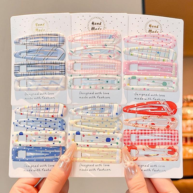 Korean Cute Hair Clips Set for Ladies Polka Dot Sweet Dopamine Kawaii Hair Decor for Girls Daily School Use
