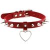 Панк-готический красный воротник-чокер из искусственной кожи, сексуальный ремешок на шею, ожерелье на ключице для женщин и мужчин, ювелирные изделия, готические аксессуары