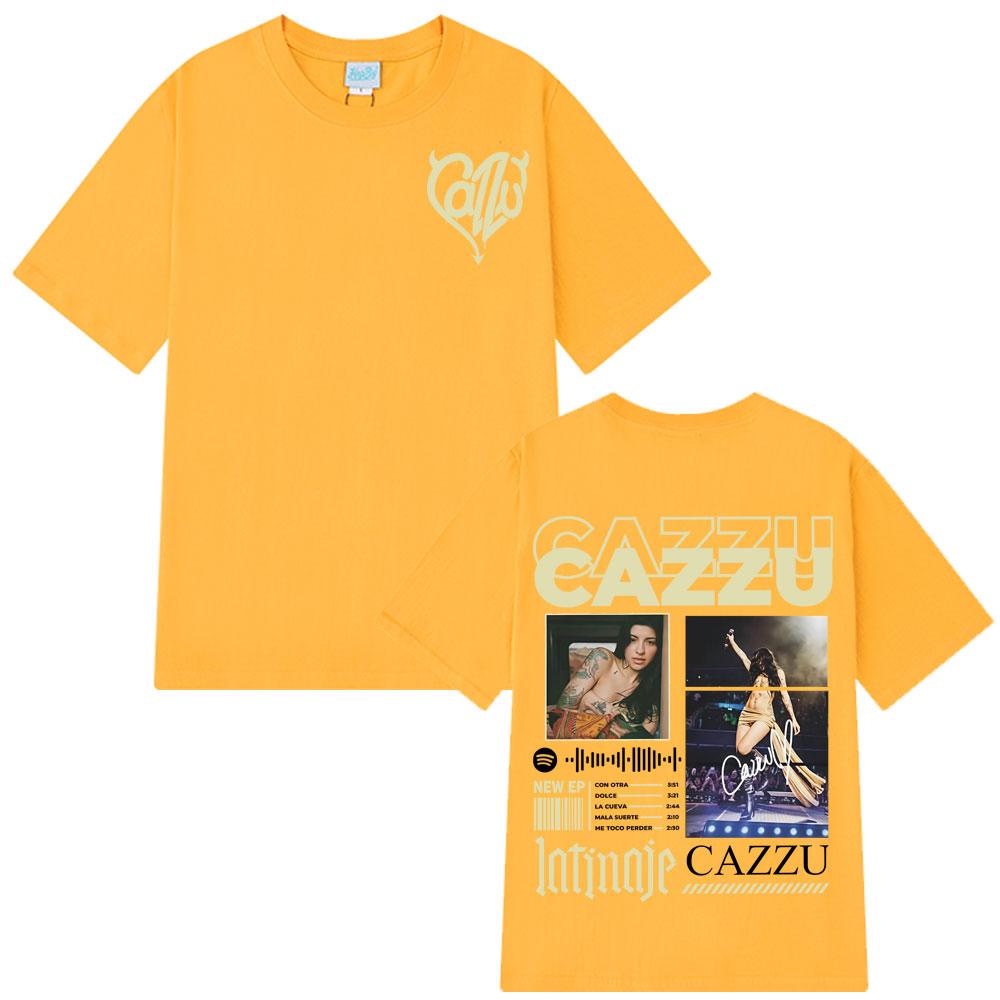 Singer Cazzu 2025 New Album Print Tshrit Unisex Unisex Oversized Cotton T Shrits Casual Crewneck Short Sleeve Cozy Aesthetic Tshirt