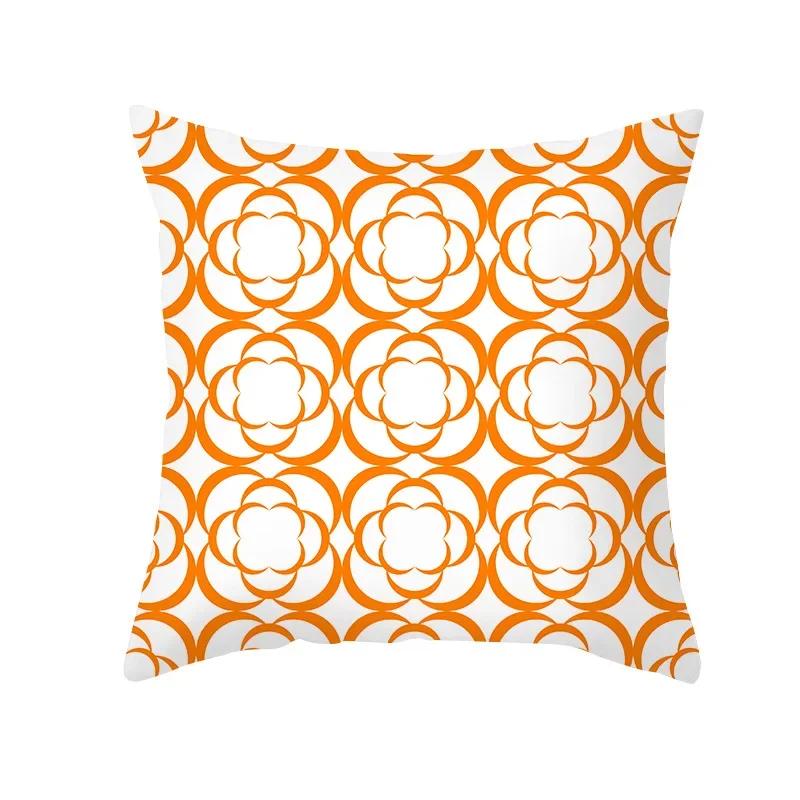 2023 Brand New Yellow Orange Abstract Geometry Print Pillow Cushion Cover Modern Nordic Sofa Throw Pillowcase Home Decor 45x45cm