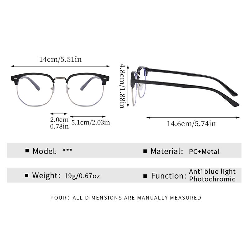 2Pcs Fashion Unisex Square Plain Glasses For Men Women Frame Glasses Polygon Eyeglasses Gentle Black Anti Blue Light Glasses