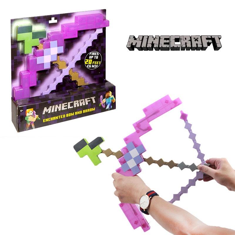 Игрушечный розовый лук и стрелы Minecraft для детей, пластиковый материал, размер упаковки 38*35,5 см