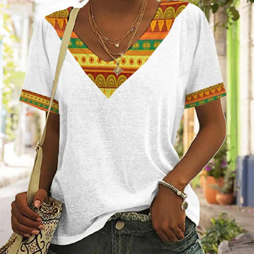 Лето 2022, женская футболка с коротким рукавом и v-образным вырезом, топы с кошачьим принтом, повседневная уличная одежда, свободная женская футболка, размер, готический топ 5XL