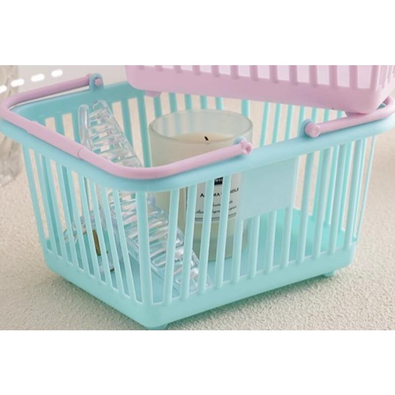 Портативная корзина для хранения Macaron Colored Girl Heart Sticker Candleware Drunk Jewelry Storage Corsane Desktop Storage Corsane