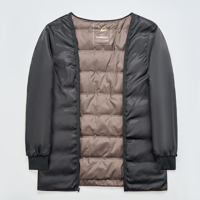 Мужское двухстороннее шерстяное кашемировое пальто, зимняя куртка со съемными лацканами для папы среднего возраста, длинное шерстяное шерстяное пальто