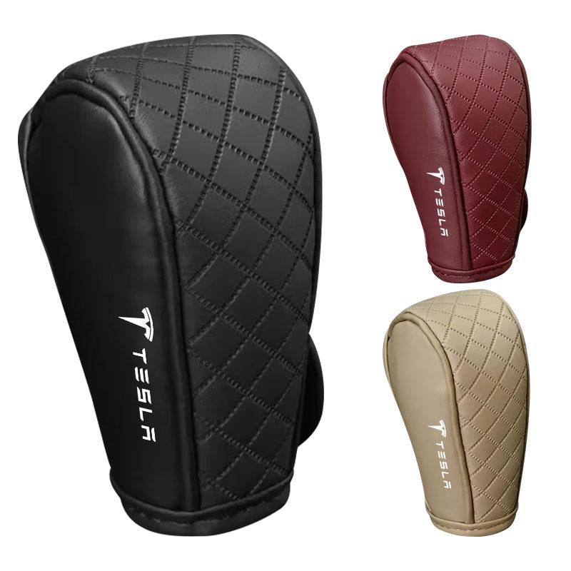 Защитный чехол на рычаг переключения передач автомобиля, кожаный чехол на рычаг переключения передач, ручка переключения передач для Tesla Model 3 S X Y Style Roadster Invader Coil Mod WYE K80