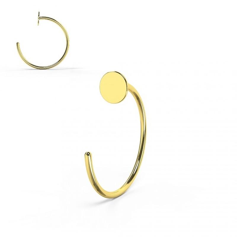 KODY PIERCING 9K Gold Flat End Open Hoop Nose Ring - Quality Piercing