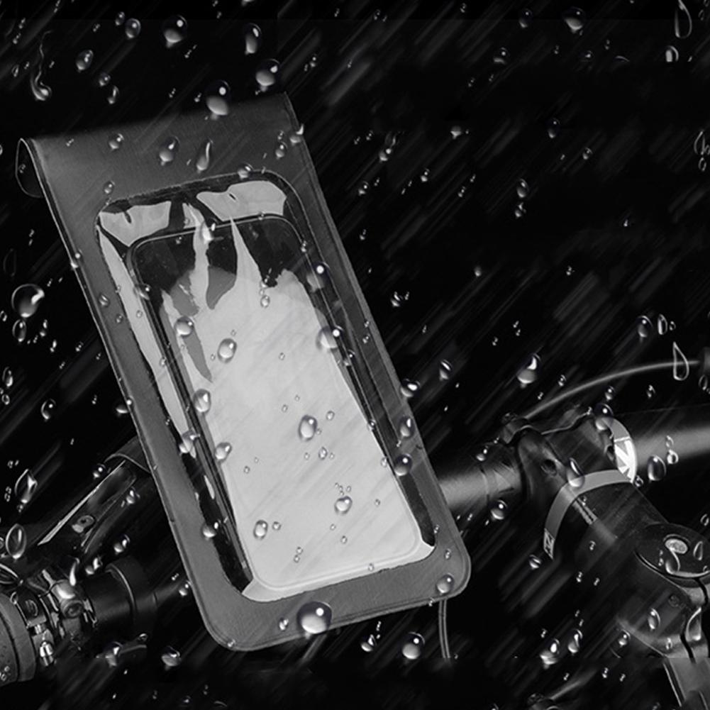 Waterproof Bicycle Handlebar Holder Bag Touch Screen Handlebar Phone Holder Bicycle Mobile Phone Holder for 4.7-6.5 Inch Phone