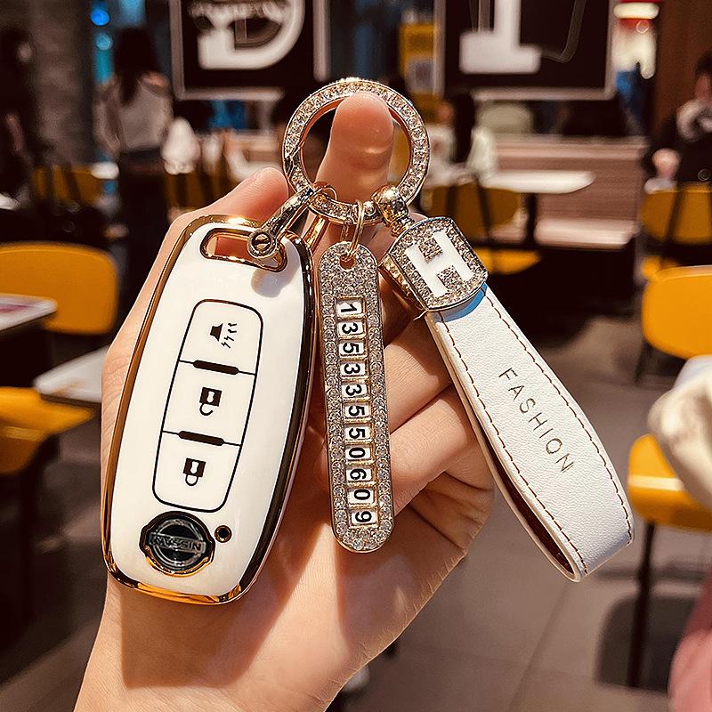 Применимо2023Новый чехол для ключей Nissan Teana Xuan Yi Сумка Nissan седьмого поколения Qashqai Qijun Shell22Сумка с пряжкой