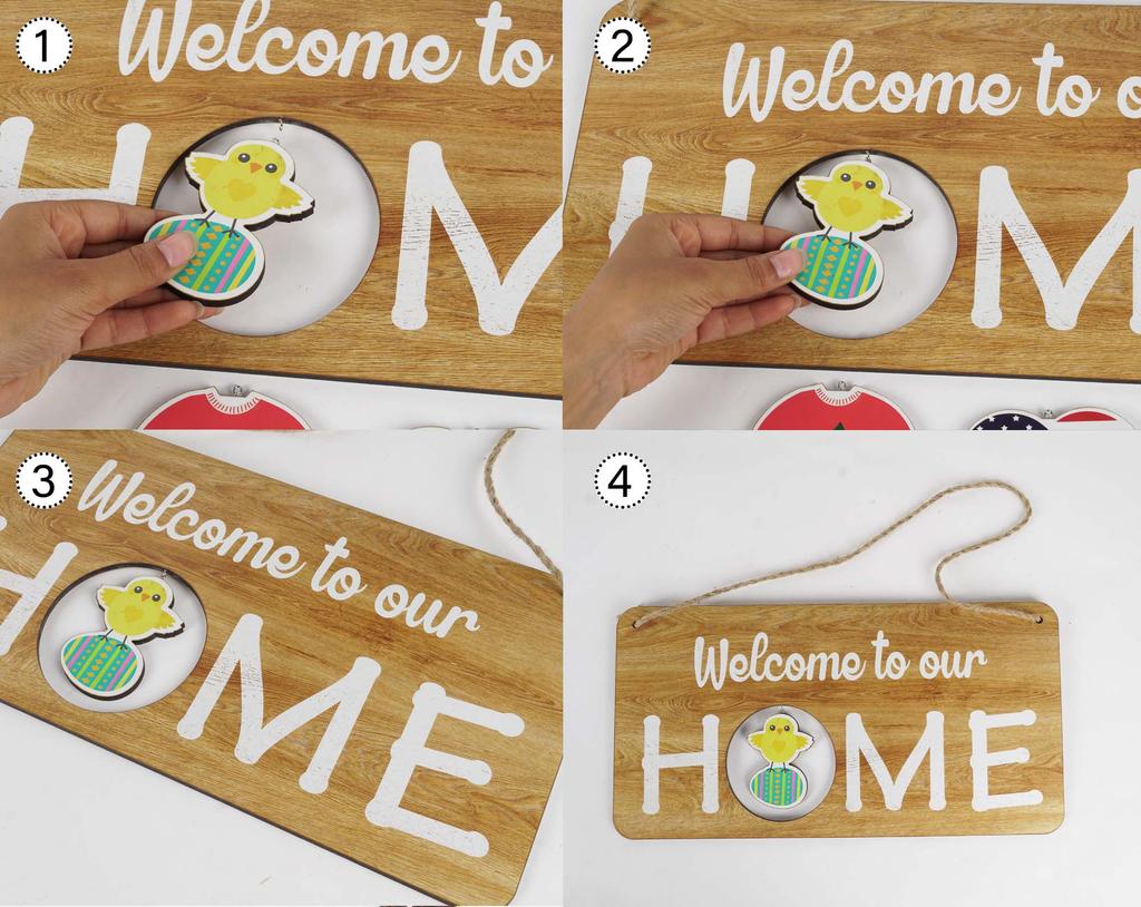 Inkdotpot Приветственный знак, украшения для входной двери, подвесные деревенские деревянные сезонные праздничные украшения, подарок на новоселье, настенный подвес 16,5 дюймов