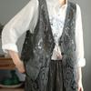 Summer Women Lace Vest Loose Cut-out Cardigan Vest Bohemian Style Cotton Woven V-neck Vest Thin Outwear