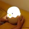 Soft Silicone Kids Led Night Light Usb Rechargeable Cute Animal Chick-shaped Intelligent Touch-control Lamp For Bedroom Decoration