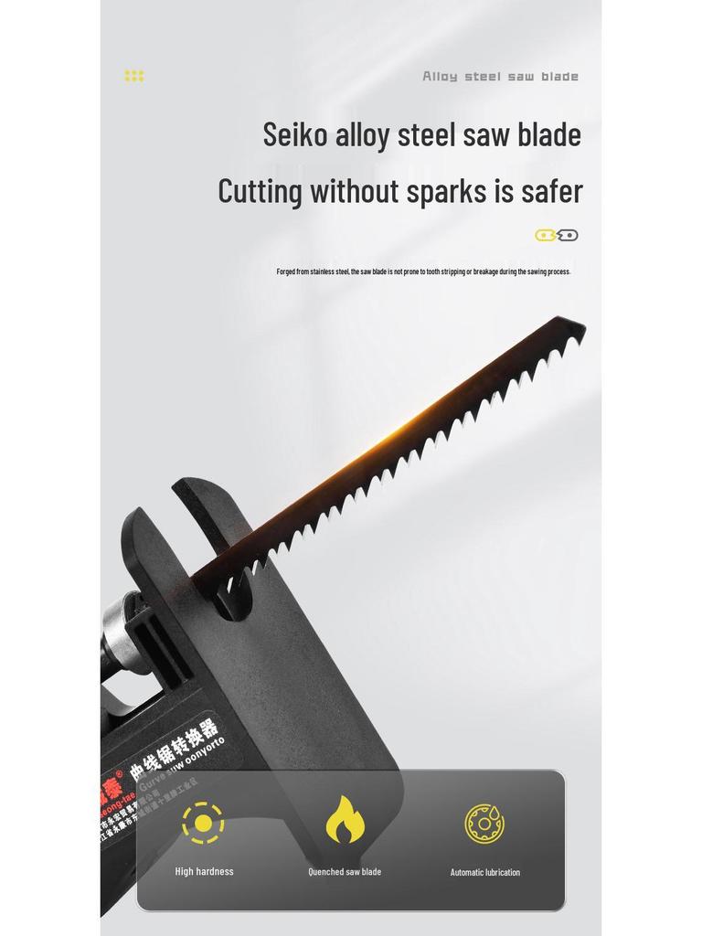 Electric Drill Chainsaw & Jigsaw Conversion Head: Handheld Reciprocating Saber Saw for Woodworking