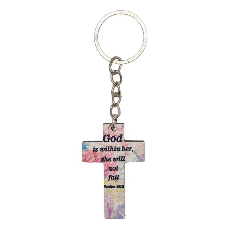Keychain Printed Cross Pendant Keychain Party Gift