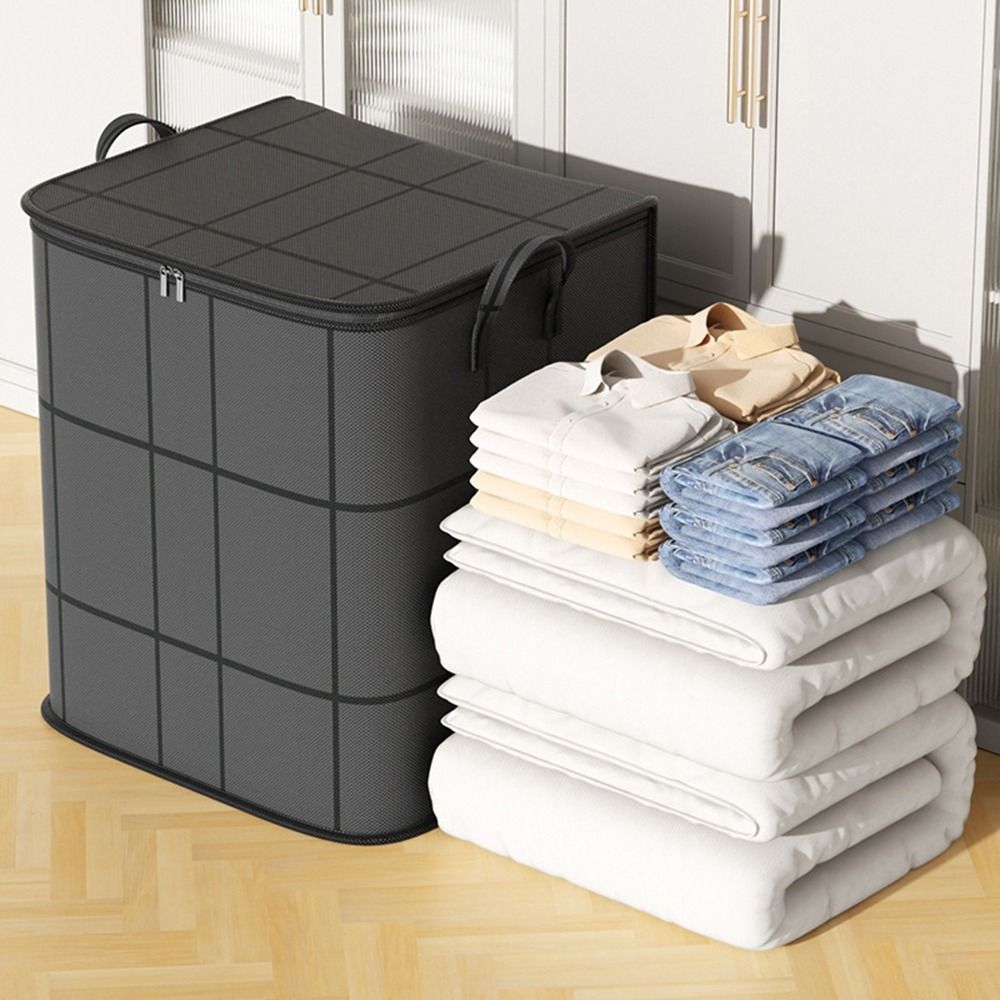 Non Woven Fabric Clothes Quilts Storage Bag Large Capacity Reinforced Handles Blanket Comforter Bags Dustproof Foldable