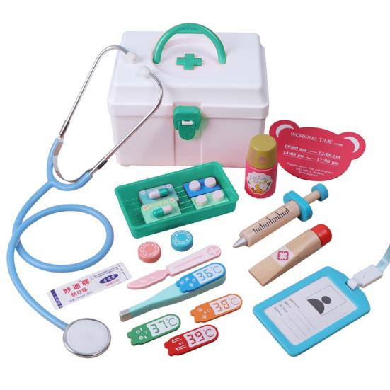Pretend Play Toy 13 Pieces/Set Of Wooden Pretend To Act As Doctor's Medical Kit Tool Education Toys For Children