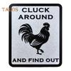 Farmhouse Chicken Sign Cluck Around And Find Out Sign Crowing Rooster Wall Art Desktop Sign for Chicken Coop Home Farm Garden Decor