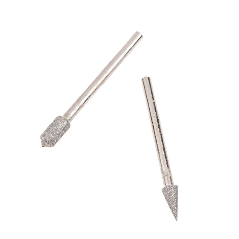 Алмазная шлифовальная головка с хвостовиком 3 мм, шлифовальная игла, мини-дрель для металла, стекла, нефрита, гравировка, сверление, резьба, инструмент