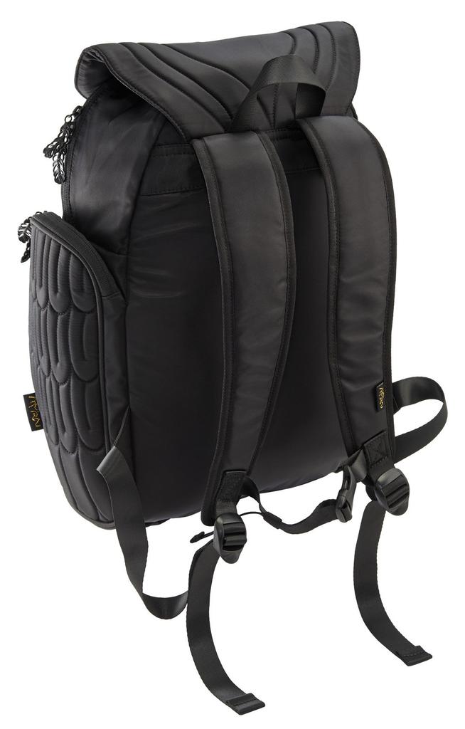 MORN CREATIONS Owl Classic Backpack L Size Gold Embroidery Black